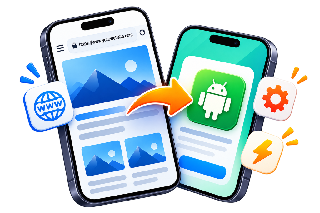 Website to Native Android App Mockup